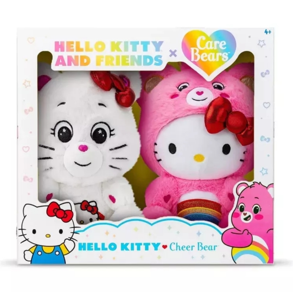 Hello Kitty and Friends x Care Bears Cheer Bear Plush 2-Pack NEW